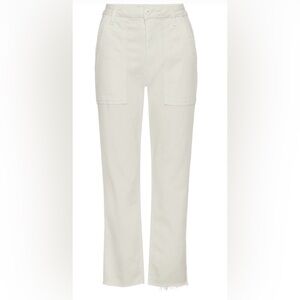 AMO Easy Army Trouser Pants Cream Ivory Size 25 Cropped NWOT